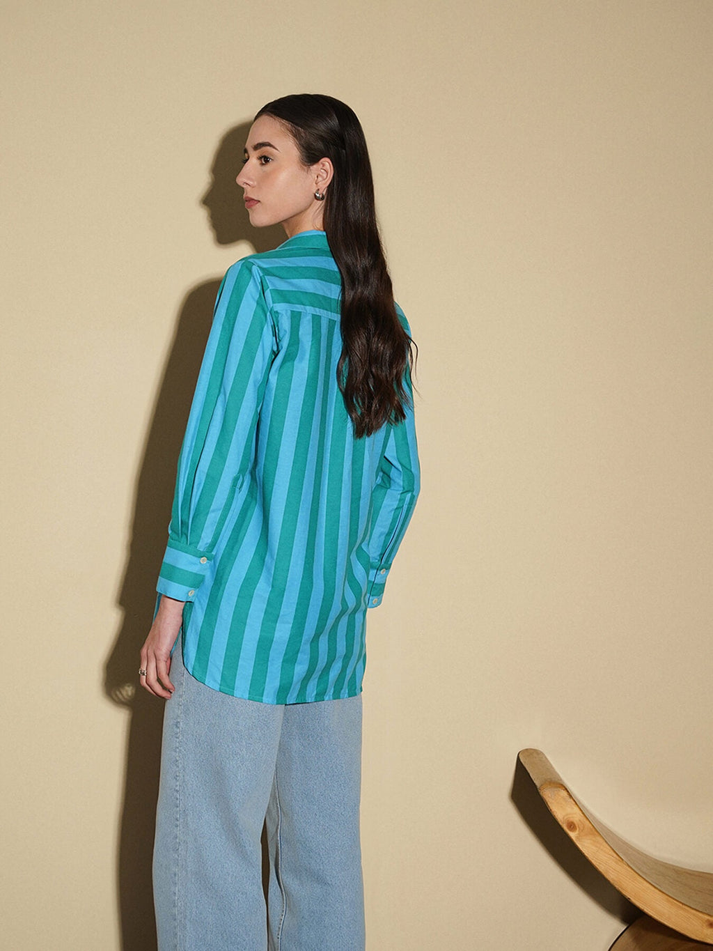 Cotton Striped Shirt - Blue